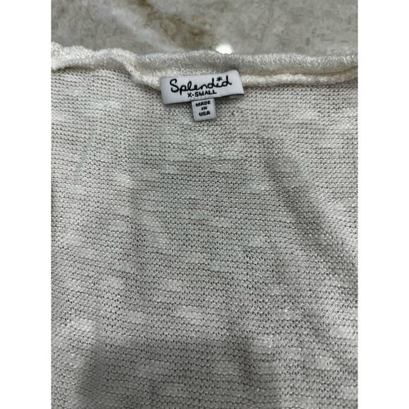 NEW Splendid Knit Tank Top | Cream Textured Sleeveless | XS - Picture 6 of 9